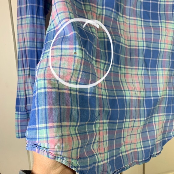 J. Crew Perfect Shirt Womens Blue Pink Green Plaid Button Down Casual Size S - Picture 4 of 11